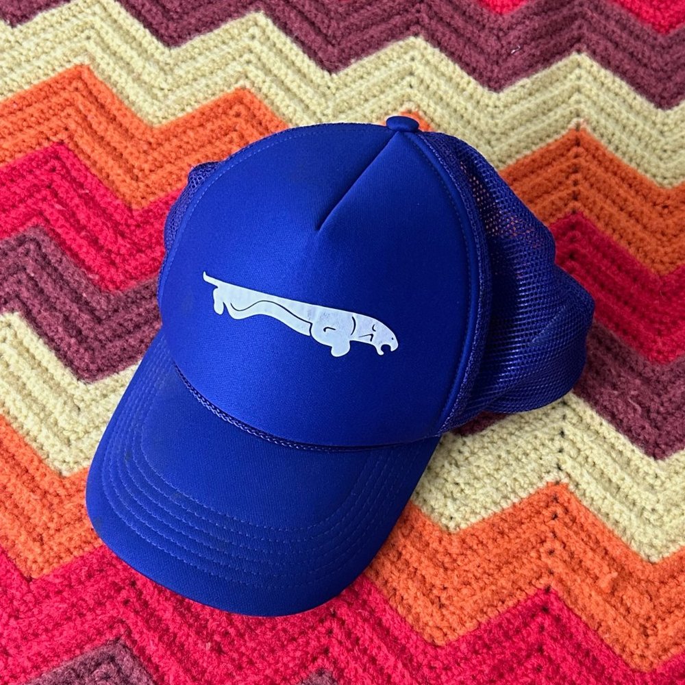 Vintage 90s Mesh Trucker Youth Dad Hat Snapback Baseball Cap Purple Pant… - Picture 5 of 9